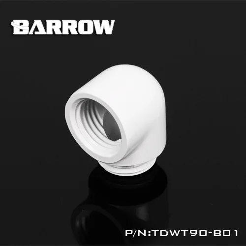 Barrow латунный черный белый серебристый резьба G1/4 90 градусов адаптер для водяного