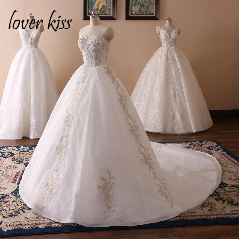 Любовник Поцелуй халат de Mariage 2021 платья пачки без бретелек Кружева свадебное