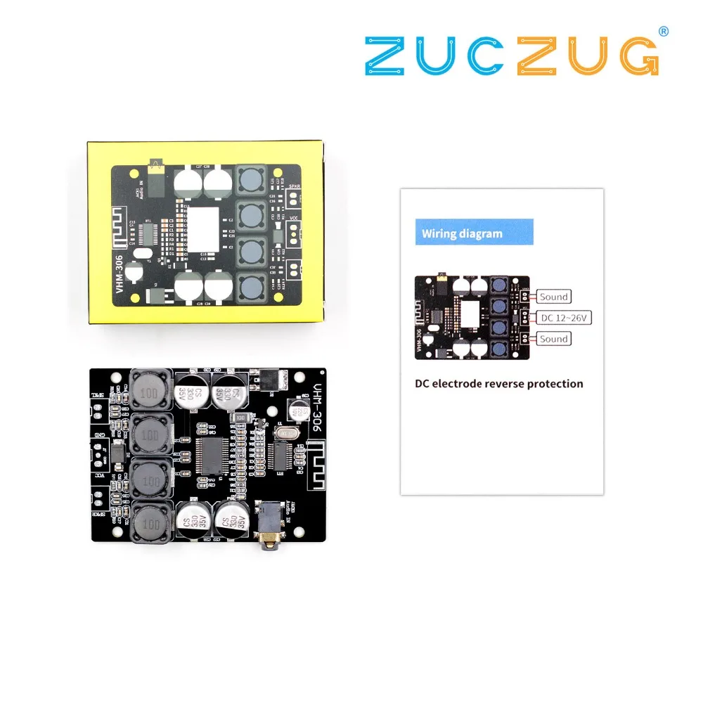 VHM 306 TPA3118 2x30 W 12 26 V DC Bluetooth стереонаушники цифровой усилитель мощности доска для