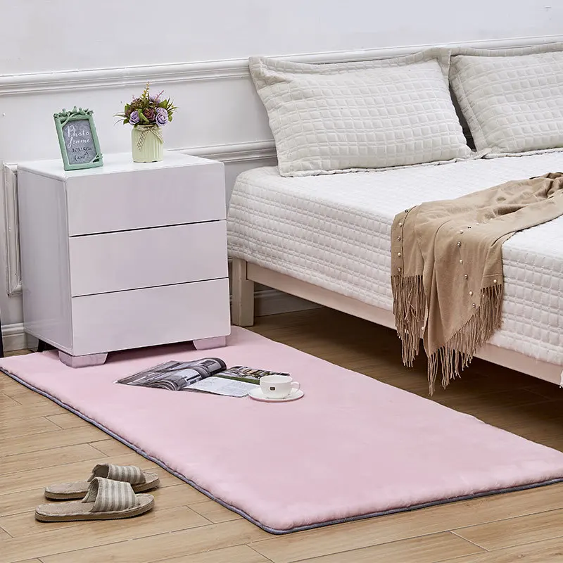 Fashion imitation rabbit fur cheap carpet living room coffee table sofa sleek minimalist style modern bedroom bedside rug DT-39 | Дом и сад