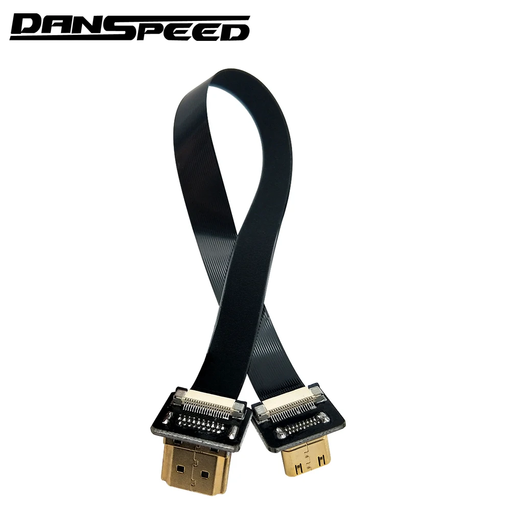 Danspeed двойной Подпушка под углом 90 градусов HDMI Тип мужчина к Mini мужчине для HDTV
