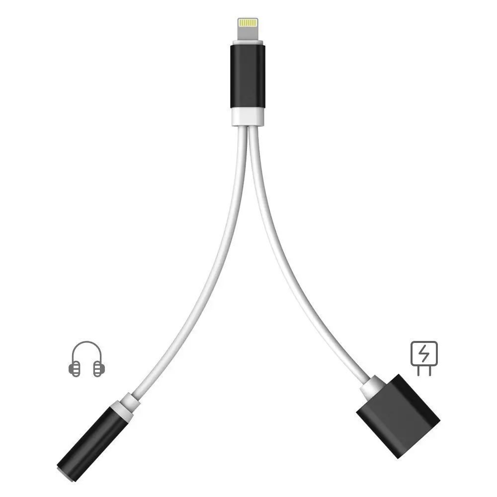 SanChow Беспроводной аудио адаптер для iPhone 7 2 в 1 Lightning Зарядное устройство и 3 5 мм Aux