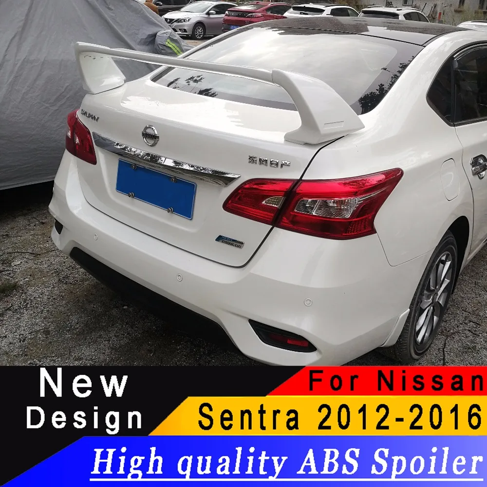Для Nissan Sentra 2012 2016 высокого качества ABS спойлер из материала задний на багажник