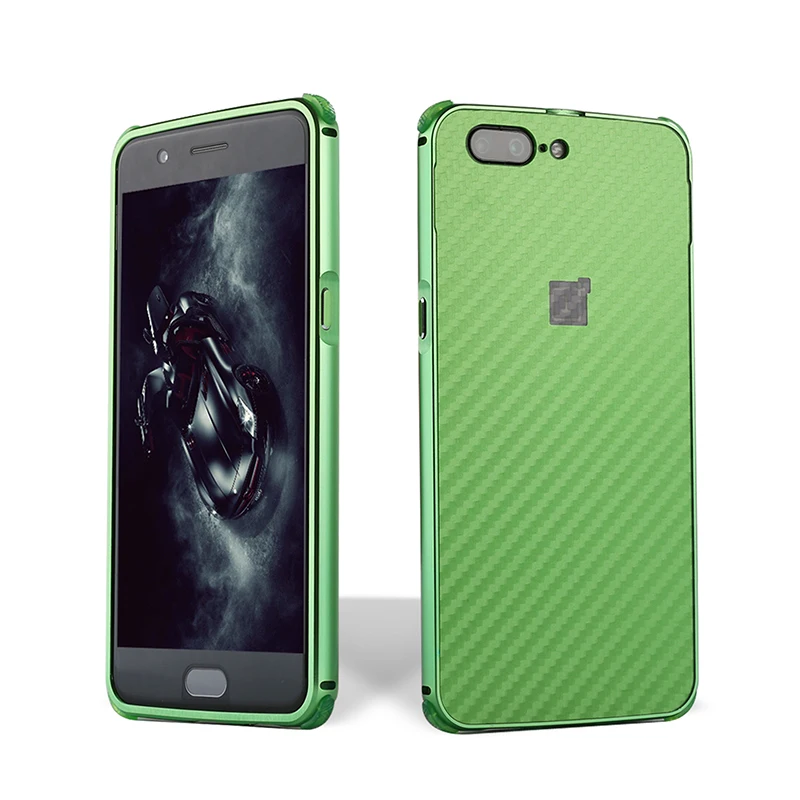 For Oneplus 5 Case Metal Aluminum Frame+Brushed Carbon Fiber PC Back Cover 3 3T Shockproof Phone Shell One plus | Мобильные телефоны