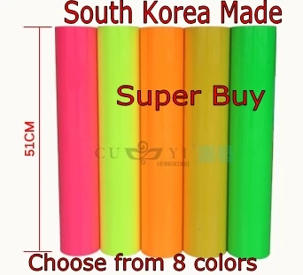 Неоновая цветная виниловая пленка из искусственной кожи с теплопередачей 0 5 м x 25