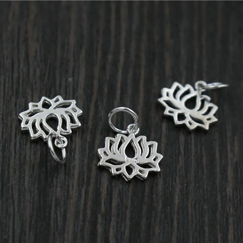 Аксессуары из настоящего серебра 925 пробы подвески в виде цветов лотоса подвеска