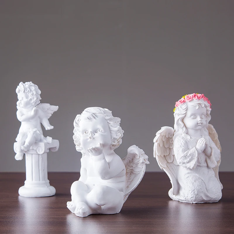 Современные милые настольные украшения из смолы с изображением ангела для