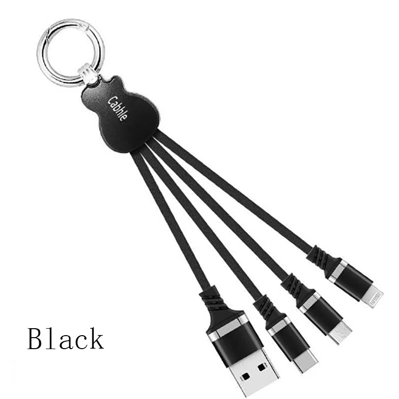Smart data cable three-in-one charging Type-C IOS micro usb Interface Fashion Art Guitar Appearance Design LED indicator | Электроника
