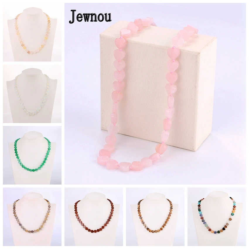 ожерелье из розового кварца сердце натуральный камень кристалл Цепочки и