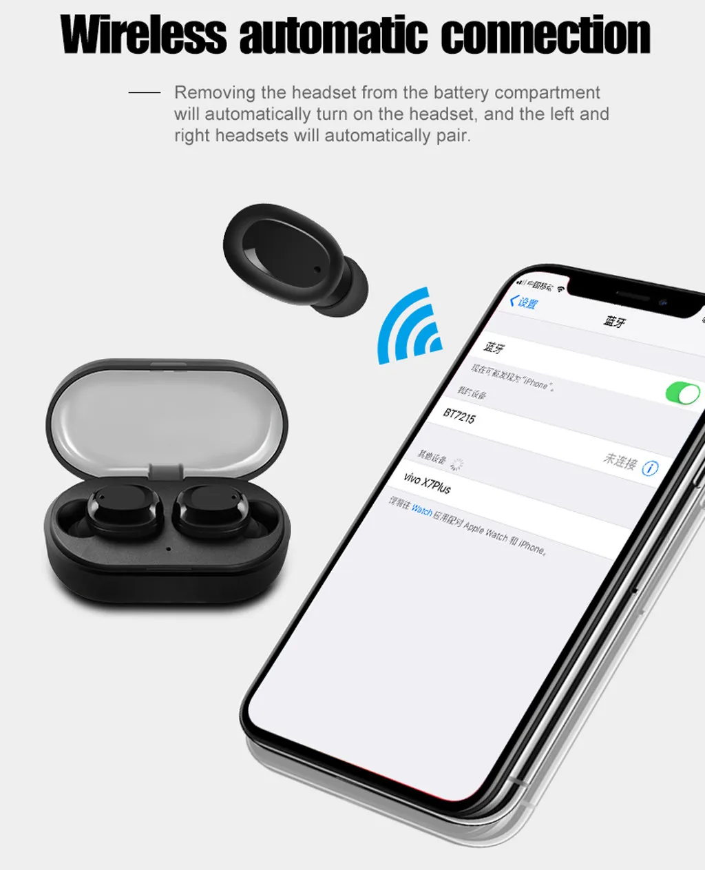 Миниатюрные наушники Беспроводная Bluetooth-гарнитура 5 0 спортивная