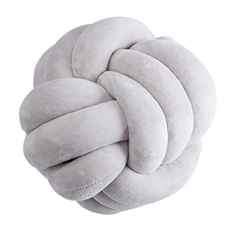 knit ball 4 косички милые мягкие детские кроватки бампер 1 м/2 м/3 м Детская кровать бампер сплошной хлопок детская кровать бампер узел украшение в детскую комнату - Цвет: knit ball