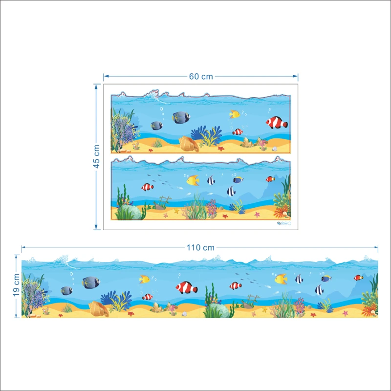 Детская Настенная Наклейка Морское дно|mural art wall stickers|mural paintingsticker ds |