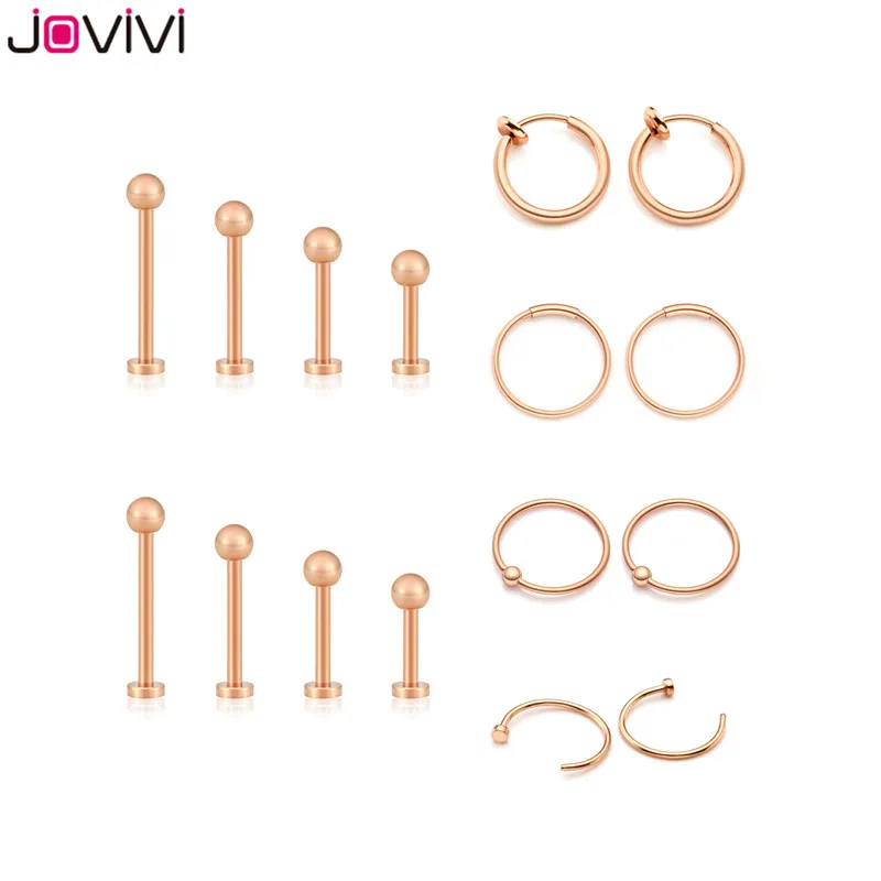 Искусственное кольцо Jovivi 16 шт. из нержавеющей стали г/20 г для носа шпильки