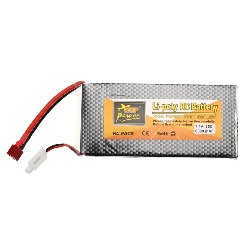 ZOP power 7 4 V 6000 mah 35C 2 S аккумуляторная батарея Lipo T plug для RC квадрокоптера автомобиля|t