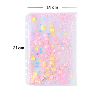 A5A6, спиральная сумка на молнии с розовыми блестками, разделитель аксессуары для планировщика, дневник, записная книжка, сумка для хранения, для Filofax Dokibook записная книжка juicy style