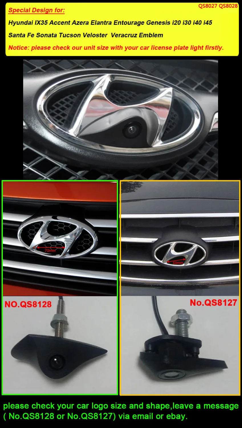 Автомобильная камера с логотипом спереди для CCD Hyundai IX35 Accent Azera Elantra Entourage Genesis I20 I30