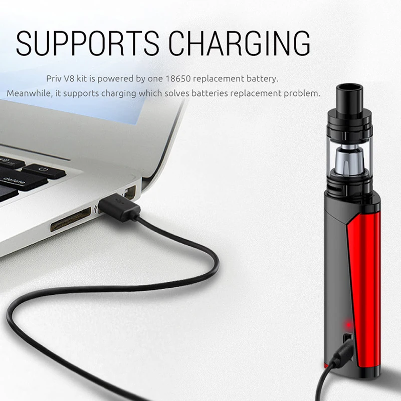 Оригинальный Smok Priv V8 комплект 60 Вт коробка мод Vape 3 мл TFV8 Детский Танк-атомайзер