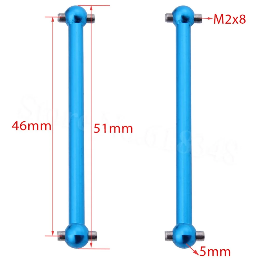 4pcs-Pack Wltoys A979 Металл Dogbone 51 3x8 мм Передняя Задняя A959-07 для 1/18 масштаб 4WD