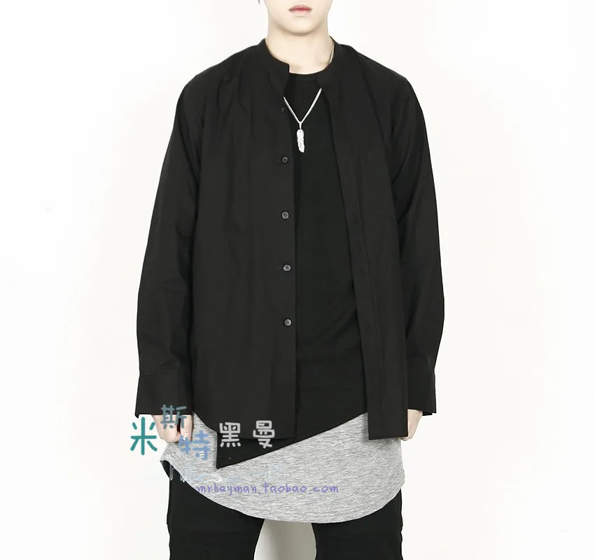 Мужской костюм рубашка GD уличный стиль с воротником стойкой большие размеры