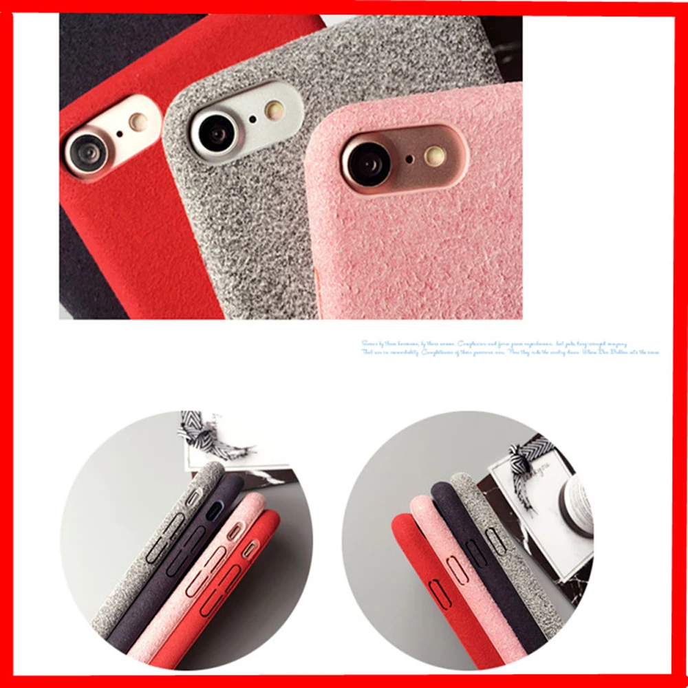 Eqvvol Microfiber Plush Fabrics Phone Case For Apple iPhone X 8 7 6 6S Plus Cases Fashion Warm Soft Color Back Cover Capa |