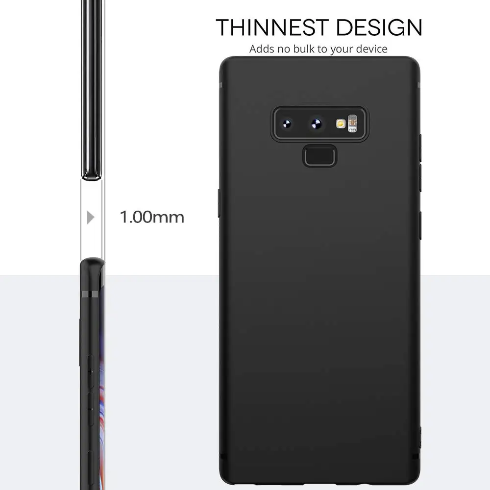 for Samsung Galaxy Note 9 Case Black TPU Cover Phone Matte Finish Slim Profile Protectors Note9 |