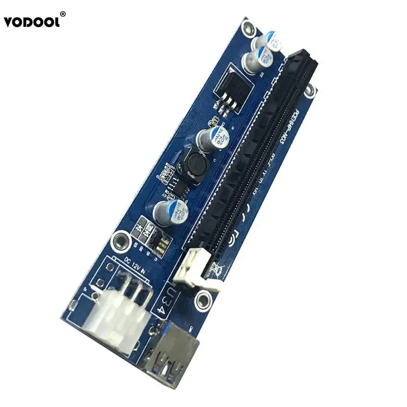 006C PCI E Express 1x к 16x расширитель переходная карта USB 3 0 6Pin SATA Интерфейс Видеокарта Riser