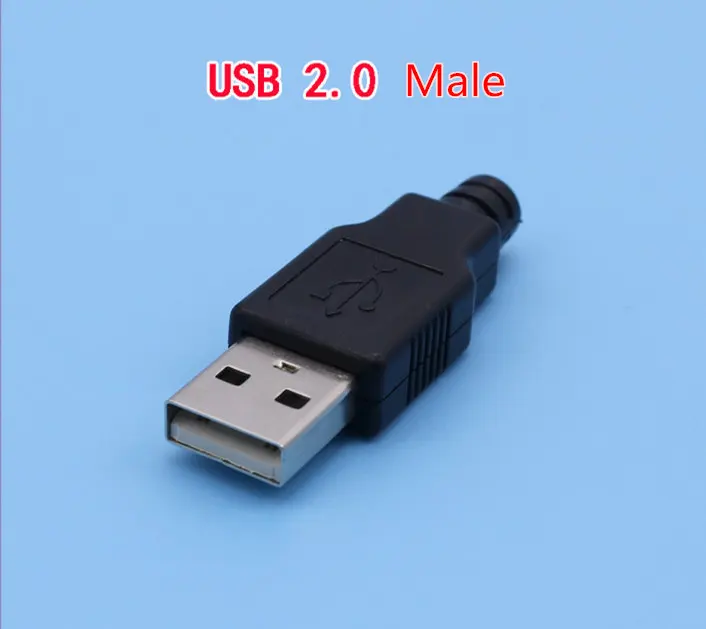 1 пара USB коннектор Мужской и Женский DIY 2,0 Micro коннекторы разъем для зарядки Micro USB вилка хвост черный пластик