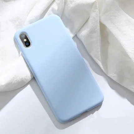Однотонные силиконовые парные чехлы для iphone XR X XS Max 6 6S 7 8 Plus милый мягкий простой