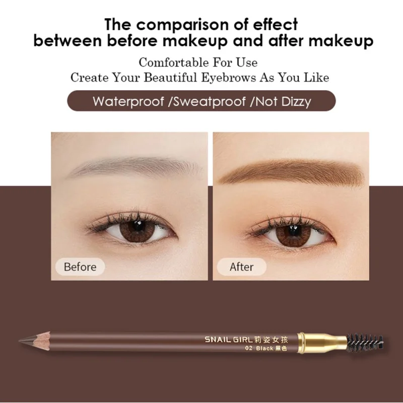 1 шт. карандаш для бровей ручка татуажа тени черный коричневый пигменты
