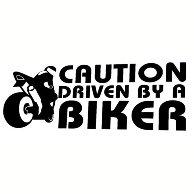 

Car Sticker Caution Driven By A Biker Handsome Fashion Personality Vinyl Stickers Hood Decals Car Decor