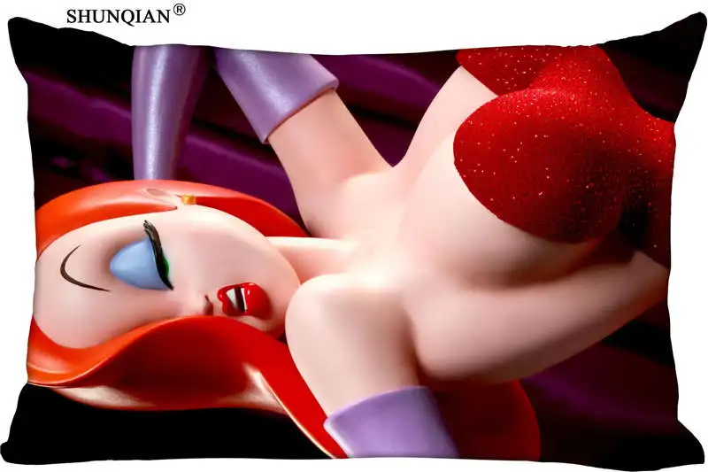 

Hot Nice Jessica Rabbit Rectangle Pillowcase zipper Wedding Custom Pillow Case For Bedroom Pillow Cover 612