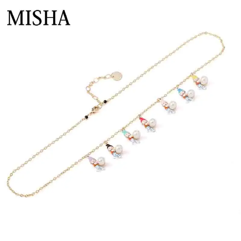 MISHA Fairy роскошные ожерелья для женщин семь гномов эмалированная глазурь кулон