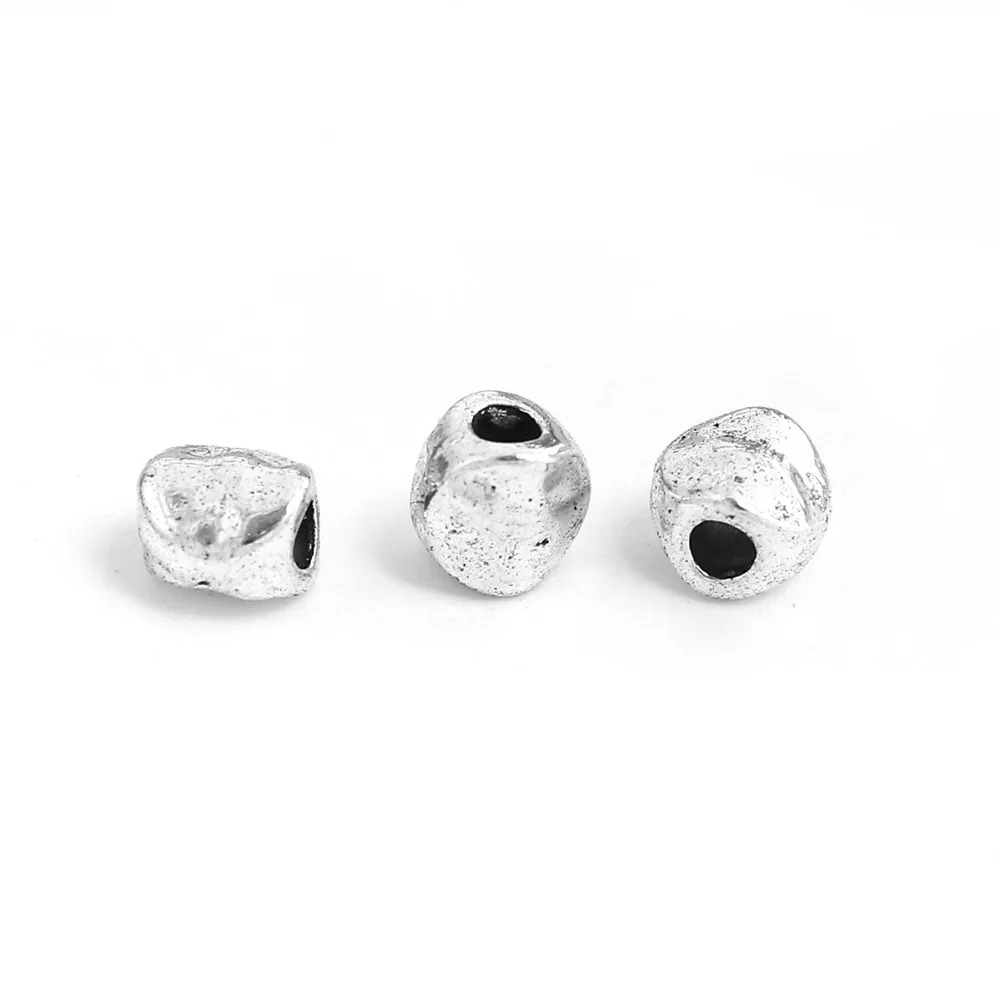 DoreenBeads цинковый сплав Античный Серебристый Круглый разделитель Бусины DIY Ювелирные компоненты 5 мм x 5 мм, Отверстие: Приблизительно 1,8 мм, 200 шт