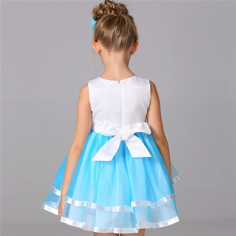 2017 платья для маленьких девочек детское голубое платье принцессы Одежда секса