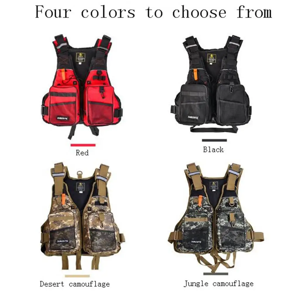 

Mounchain Outdoor Fishing Vest Sport Safety Life Jacket 6 pockets Fishing Jacket Fishing Tackle Floating Vest