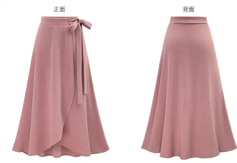 

Skirts female irregular Elastic waist plus size3XL4XL 5XL 6XL spring autumn high waisted loose sheds skirt womens Bowknot skirts