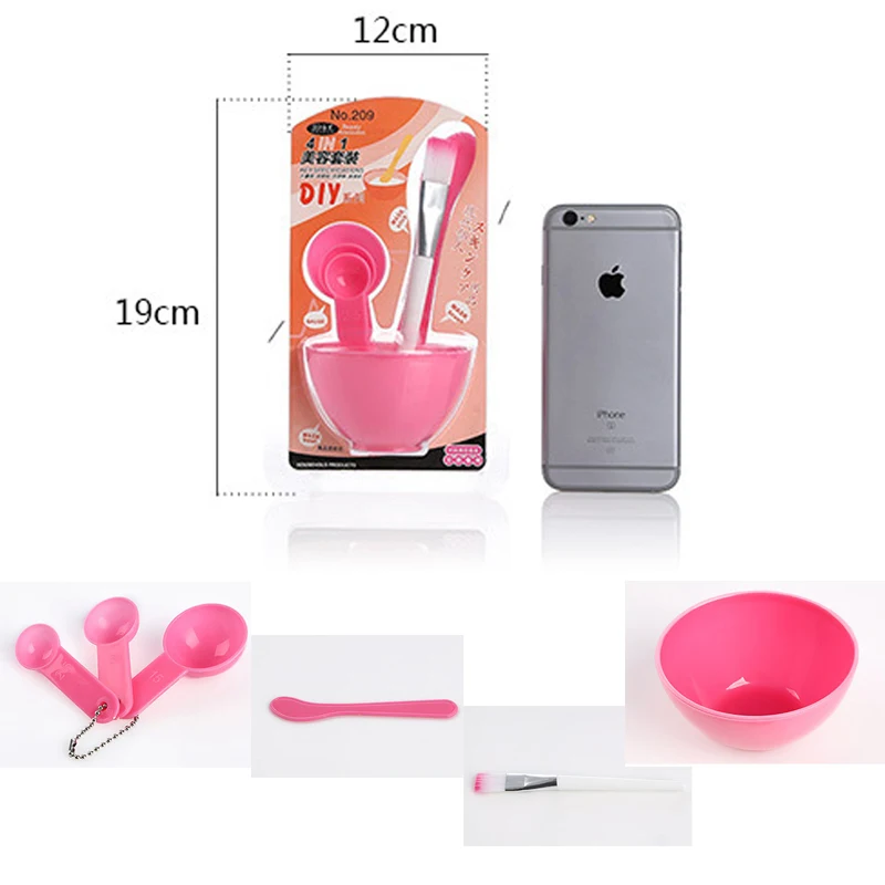 4 в 1 DIY маска для лица щетка и чашка смешивания ложка палочка инструмент набор