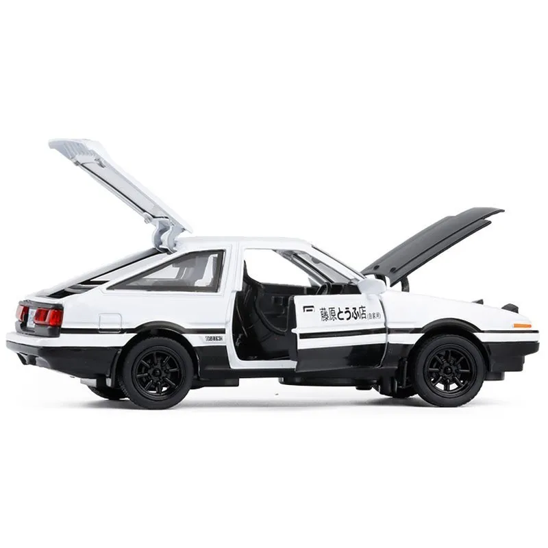 1:32 мультфильм начальный D AE86 сплав металла литья под давлением автомобили модельные автомобили RX7 тяните назад свет игрушки для детей горячий суперкар колеса