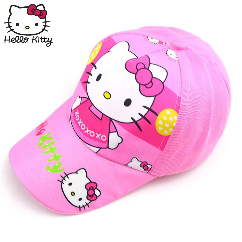 Hello Kitty 2019 Girls Ponytail Baseball Hat Solid Cotton Adjustable Caps outdoor Sun Visor Pink Round | Детская одежда и обувь