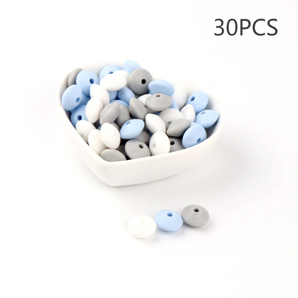 BPA Free Koala Baby Teether Silicone Beads For DIY Teething Necklace Gift Nurs Accessories Food Grade Silicone Teether Rodents - Цвет: 30PCS