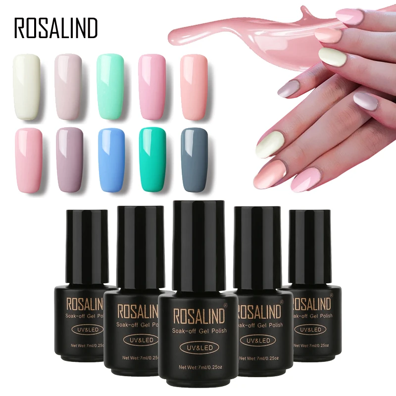 Фото Гель лак для ногтей ROSALIND 5 шт./лот 7 мл|lacquer uv|nail art gluenail gel polish |