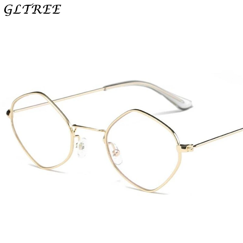 

GLTREE Fashion Simple Women's Sunglasses Metal Frame Classic Transparent Men Sunglass Optical Diamond Style Glasses Oculos G300