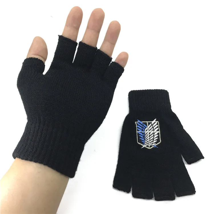 2019 модные перчатки аниме атака на Титанов студенческие Плюшевые Вязаные с