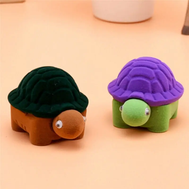 

Turtle Tortoise Ring Earring Oragnizer Cute Jewelry Storage Holder Gift Box Case Jewelry Packaging & Display