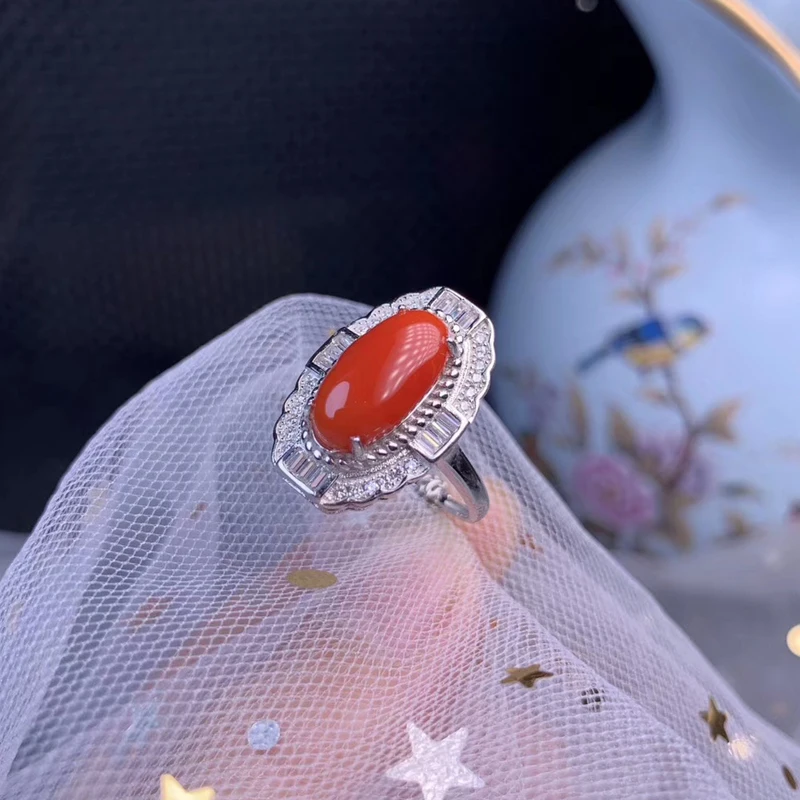 Ювелирные изделия CoLife Vintage кораллово красное кольцо для вечерние 6 мм * 12