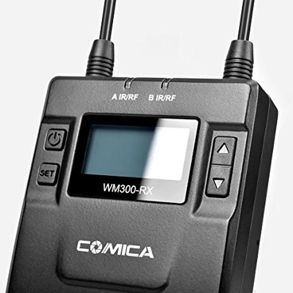 구매 Comica CVM-WM300(A) 무선 마이크 Canon Nikon Sony 96 채널 UHF 충전식 무선 마이크 듀얼 Lavalier 마이크