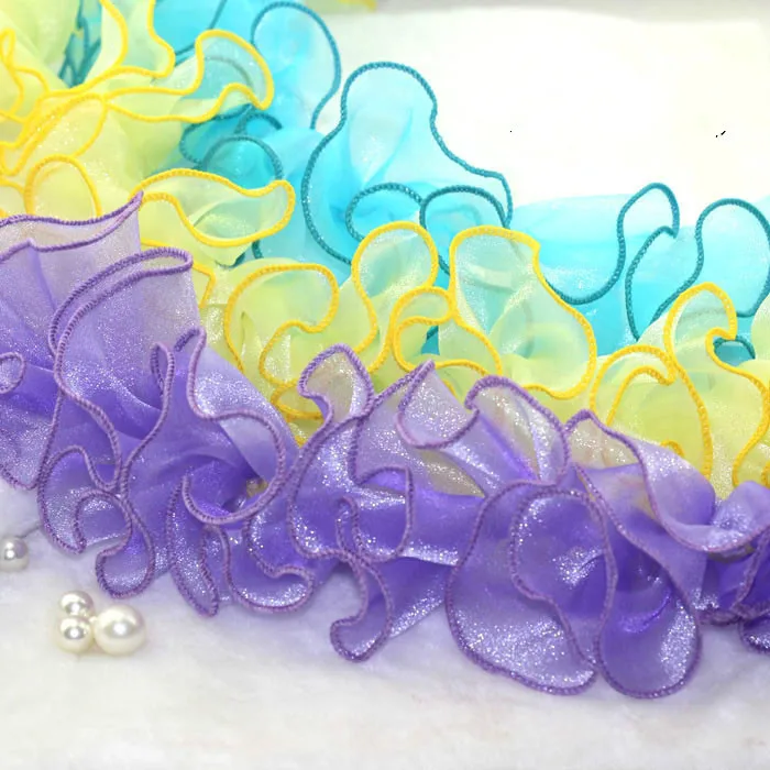 3 ярда/лот черный белый цвет плиссированная кружевная отделка &quotсделай сам&quot из