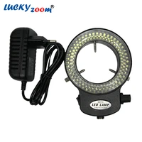 adjustable 144 led ring light illuminator lamp for industry stereo microscope ac power adapter euusru plug free shipping