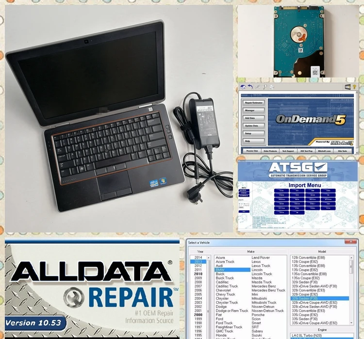 

installed Well all data and m.itchell software alldata 10.53 m.itchell on demand 2in1 hdd 1tb with Used computer E6420 I5 4g