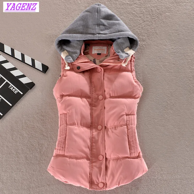 NEW Korean version Women Winter Hooded Warm Down cotton Vest Jacket Detachable cap Cotton waistcoat Plus Size coat 4XL B172 | Женская